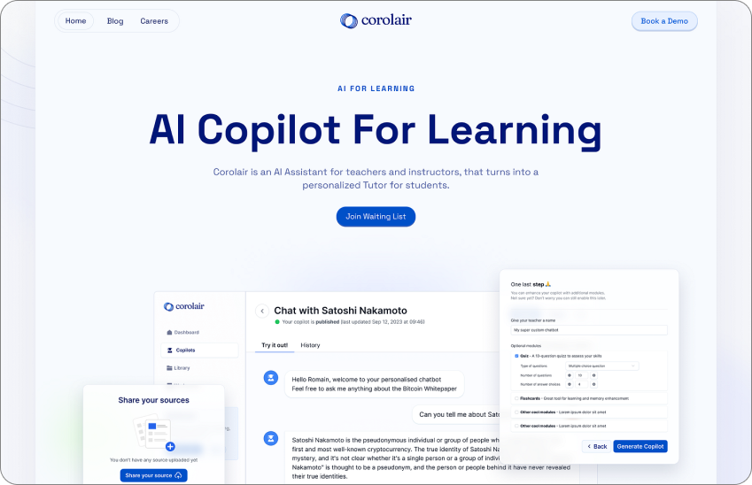 AI Copilot For Learning Interface